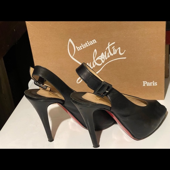 Used Christian Louboutin peep toes 39 slingback - Picture 2 of 4